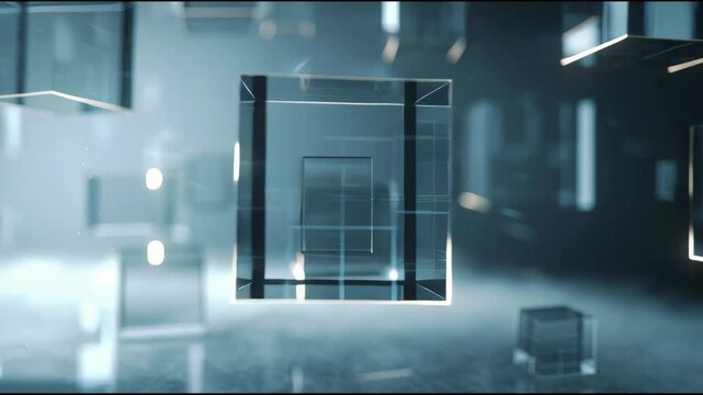 Futuristic Glass Cubes Abstract Animation