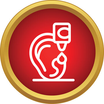 Ear drops administering liquid medicine into a human ear for health and treatment