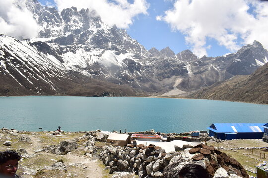 Beautiful Gokyo Lake Landscape in Remote Himalayas