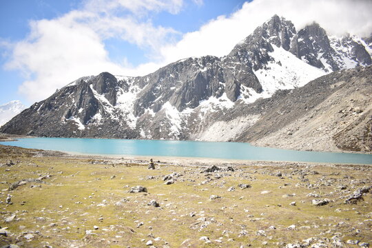 Stunning Turquoise Lake in Everest Trekking Region Nepal