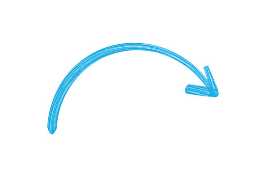 Hand drawn curved arrow vector icon isolated on white background
