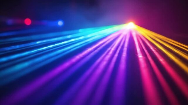 Vibrant multicolored light beams creating a dynamic abstract background