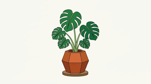 Monstera deliciosa plant in pot.