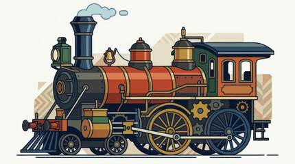Vintage Steam Locomotive Train Engine. © croc