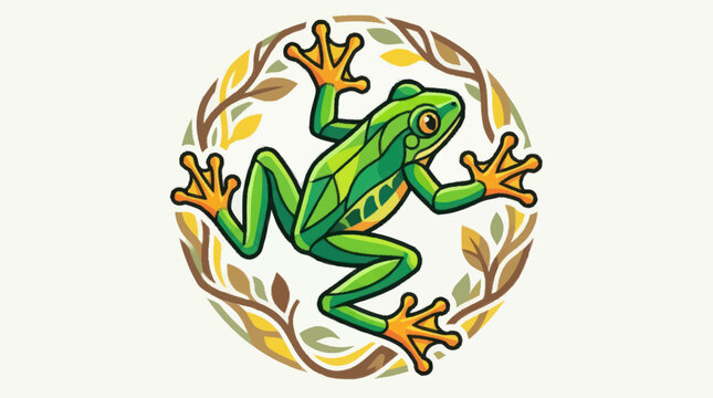 Green Frog Amphibian Animal Closeup.
