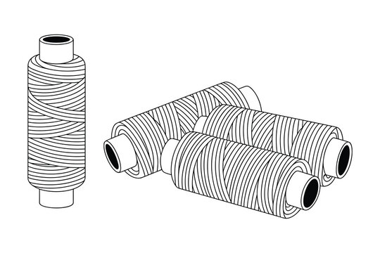 Black and white of coiled spring and bolt screw mechanical parts