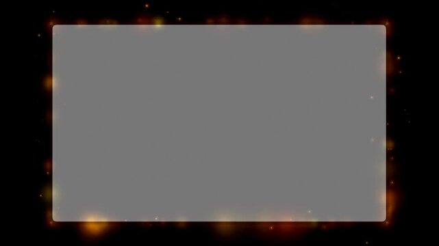 Vintage 8mm Film Frame Overlay with Glowing Orange Burn Edges and Retro Playback Text