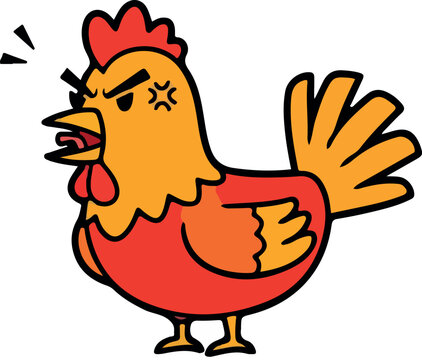 Angry Rooster Cartoon