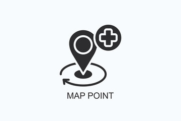 Obraz premium Map Point Icon Or Logo Isolated Vector Illustration