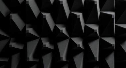 Naklejka premium Abstract Geometric Black and White Triangular Pattern with Sharp Shadows and Minimalist Design