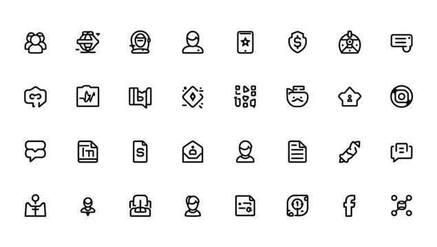 Collection of social media icons.