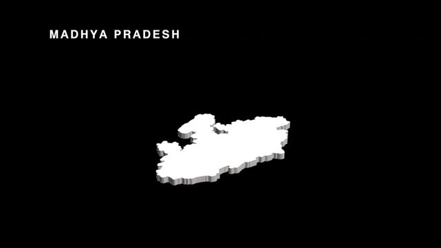Madhya pradesh state map of india animation