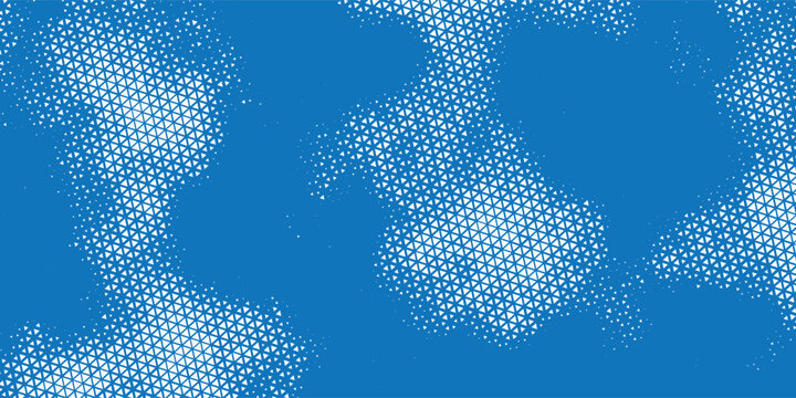 Seamless geometric triangular halftone grid pattern for tech corporation background design