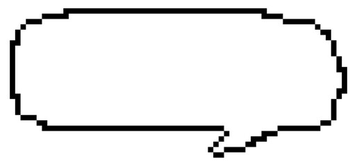 Obraz premium Empty pixelated speech bubble. Chat speech or dialogue icon. Vector illustration 