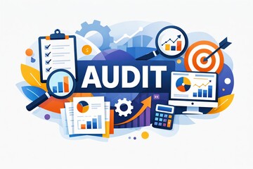 Naklejka premium Visuel illustrant la procédure d'audit
