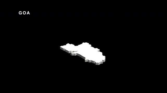 Goa state of india 3d map animation