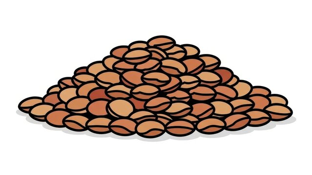 Pile of Roasted Coffee Beans Illustration.