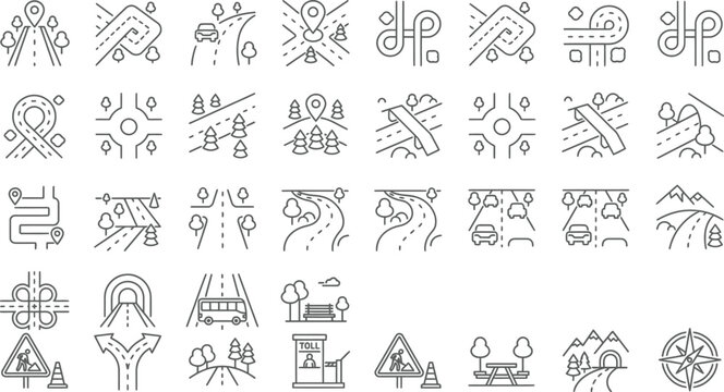 traffic signs set with various symbols