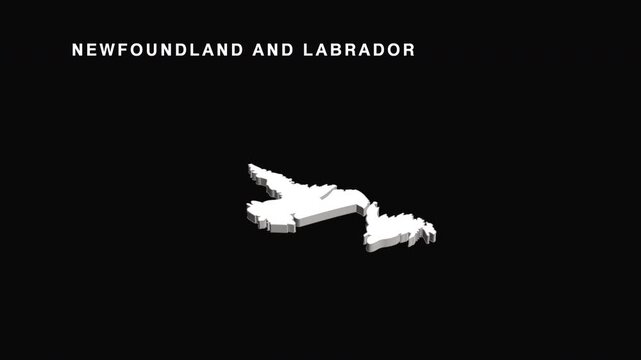 Newfoundland and labrador province canada map rotating