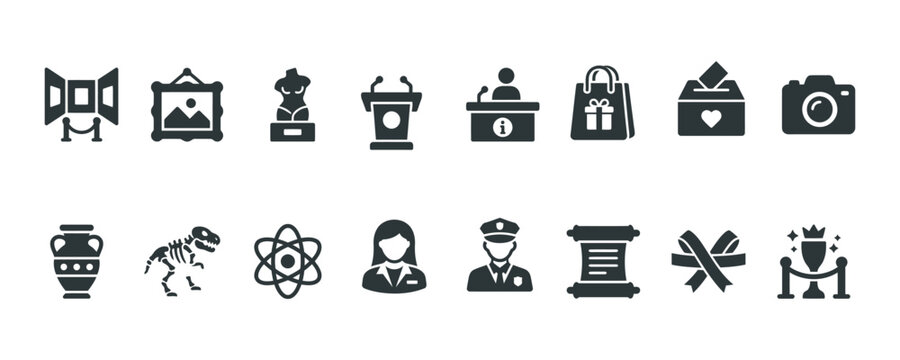 Collection of silhouette icons for various themes and professions
