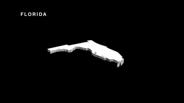 Florida state map 3d rotating animation