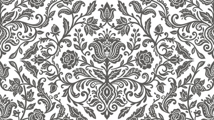 Seamless damask floral pattern. Classic vintage baroque ornament with roses and leaves. © Dijee Art