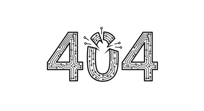 404 error, page not found, web illustration, broken link symbol
