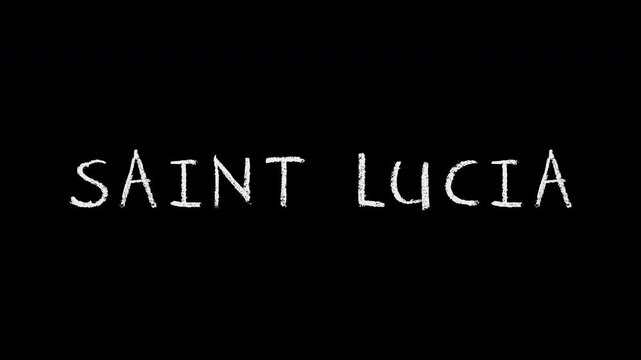 Saint lucia text animation appearing on screen