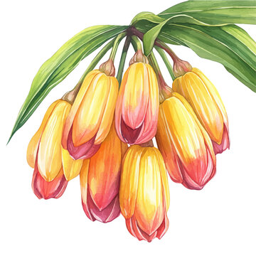 watercolor vector of Ackee, isolated on a white background.