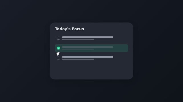 Digital task management interface with progress tracking elements  