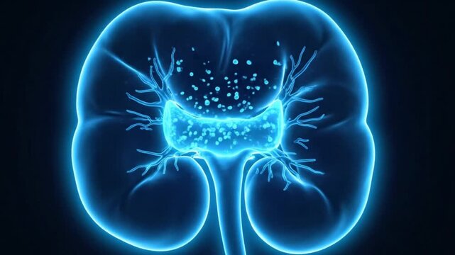 Urinary Tract Anatomy Healthcare Medical Education Concept. 4K Video