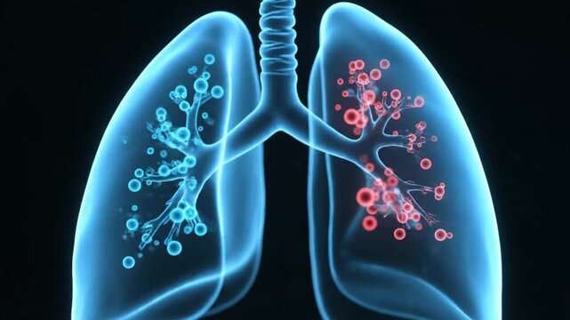 Lung Infection Respiratory Disease Healthcare Visualization. 4K Video