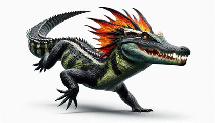 Fototapeta premium An AI generated coloured crocodile
