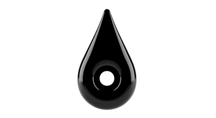Fototapeta premium Glossy black... isolated on a transparent background