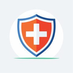 Fototapeta premium Shield with Medical Cross Icon