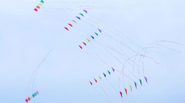 Colorful Kite Strings Pattern at Festival