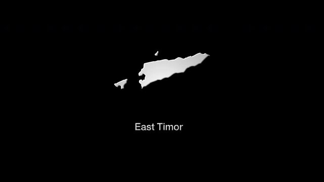 East timor map glowing with colorful data visualization