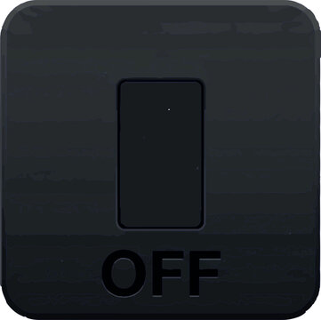 Black toggle switch in the off position signifies disconnection or cessation of electrical flow.