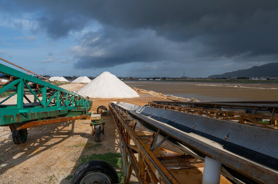Vintage equipment and saltwork, Trapani, Sicily, Italy
