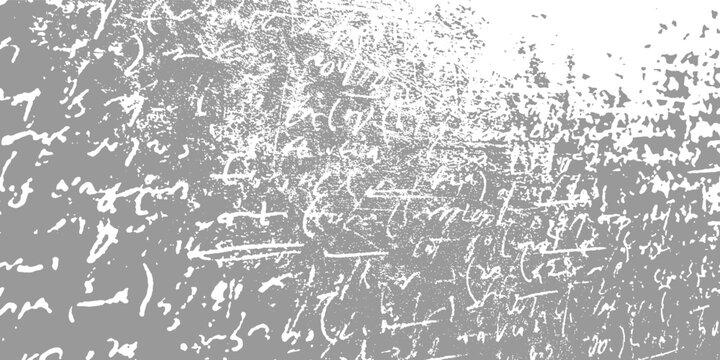 Abstract grey background with white handwritten script and mathematical equations texture