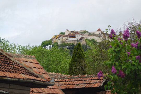 The panorama of Rasnov fortress on the top of the mountain, Rasnov, Romania