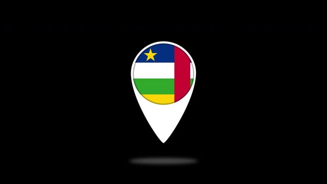 Central african republic flag navigation map pin bouncing