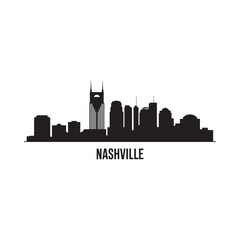 Nashville skyline silhouette against a white background © MD.ABDUR RAHMAN