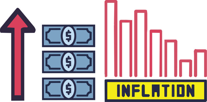 Inflation Statistics Bar Chart Vector Icon