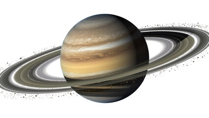 Saturn planet with rings and moons © Natalia