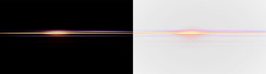 Colorful lines create a dynamic visual effect isolated on transparent and black background, for various design uses and digital projects, light overlay, PNG © denzelll