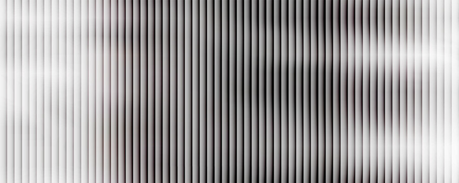 Transparent corrugated plastic ribbed glass background with abstract line patterns. 3D gradient light effects for retail windows or architectural panels.