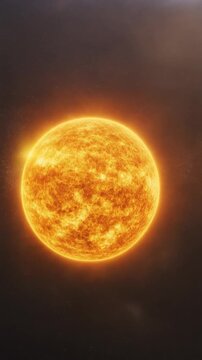 Sun surface isolated on space background, Close-up view of sun surface with violent activities. 
