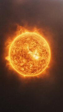Sun surface isolated on space background, Close-up view of sun surface with violent activities. 