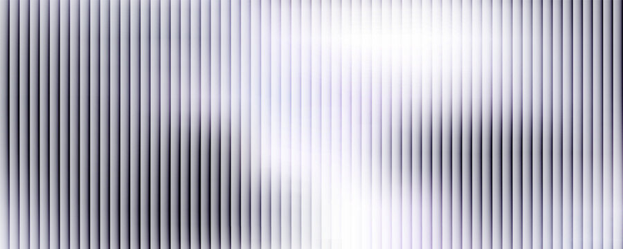 Transparent corrugated plastic ribbed glass background with abstract line patterns. 3D gradient light effects for retail windows or architectural panels.